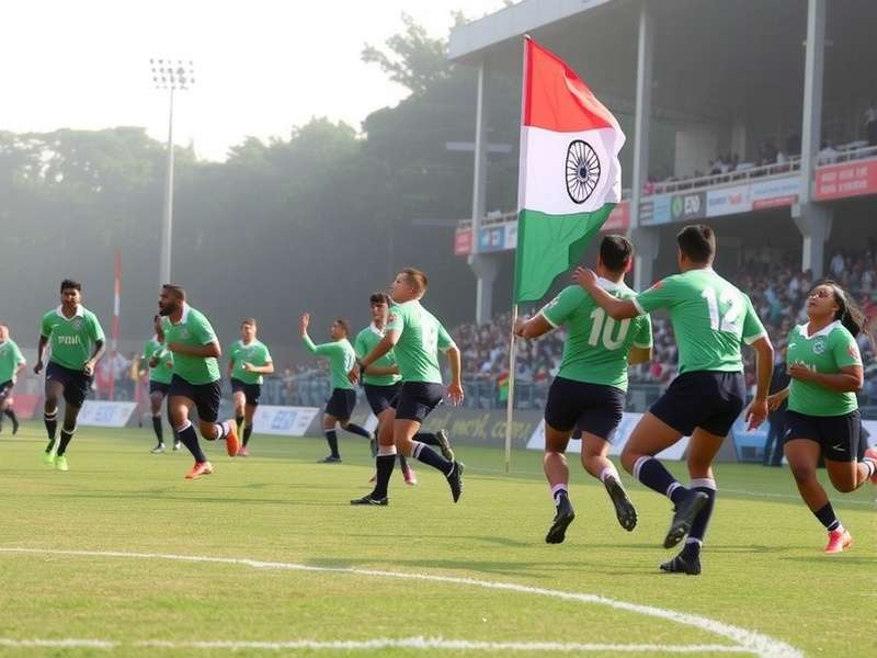 Indian rugby team in action
